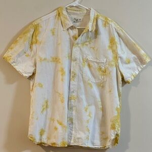 Madewell Short-Sleeve Perfect Shirt in Tie-Dye Size Large